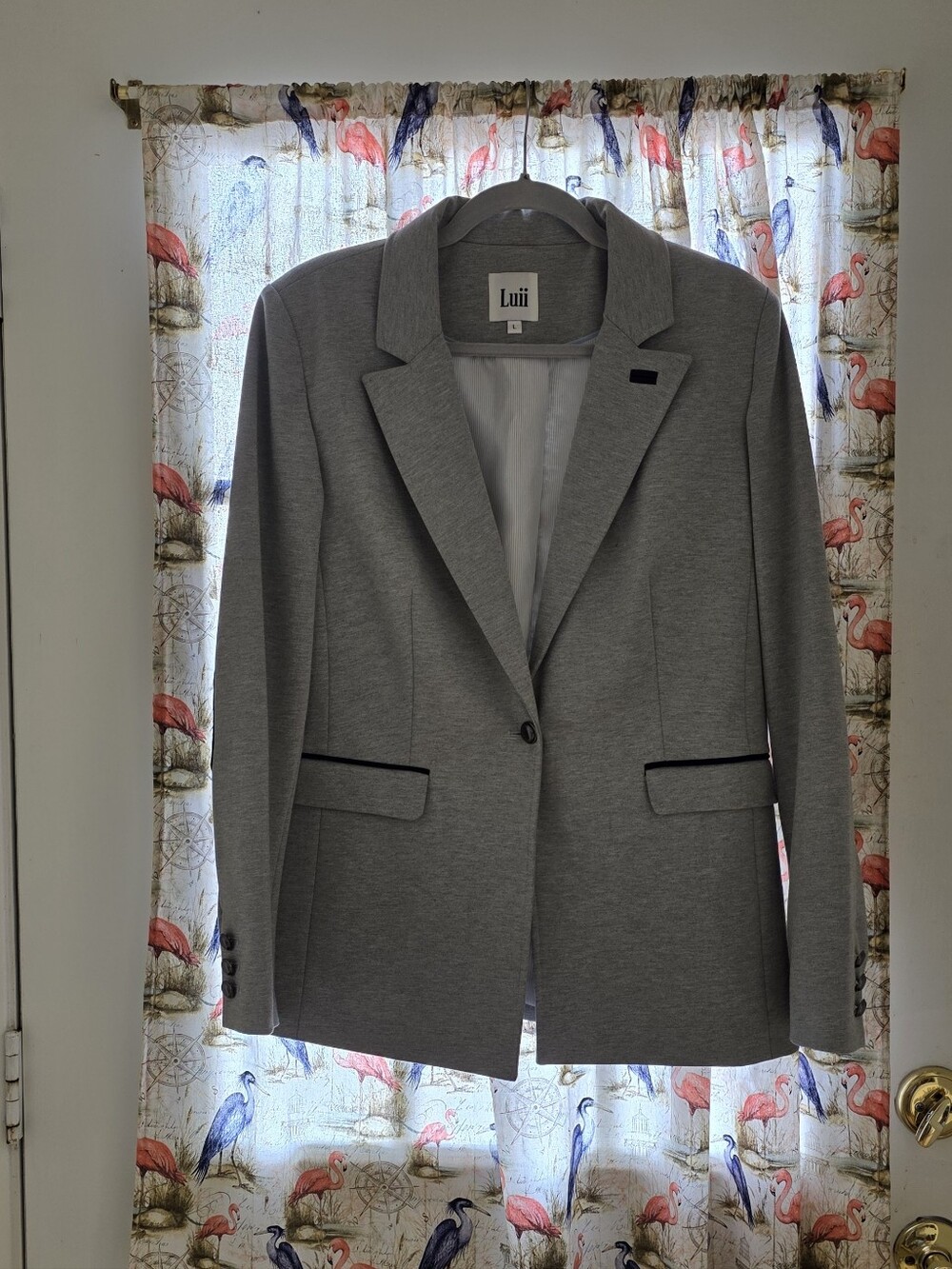 Luii Light Gray Single-Button Tailored Blazer